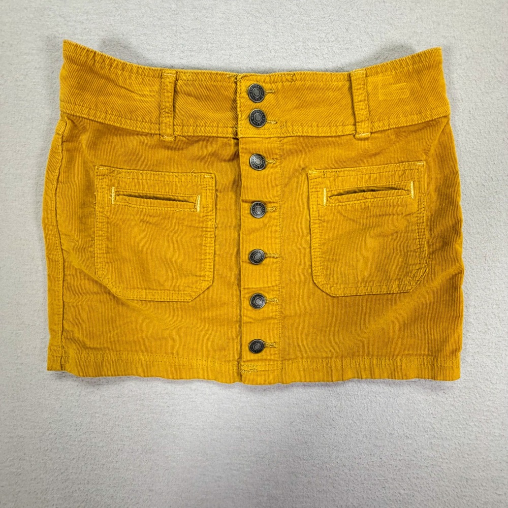 Free People We The Free Mini Skirt Men Size 26 Mustard Yellow Excellent Corduroy